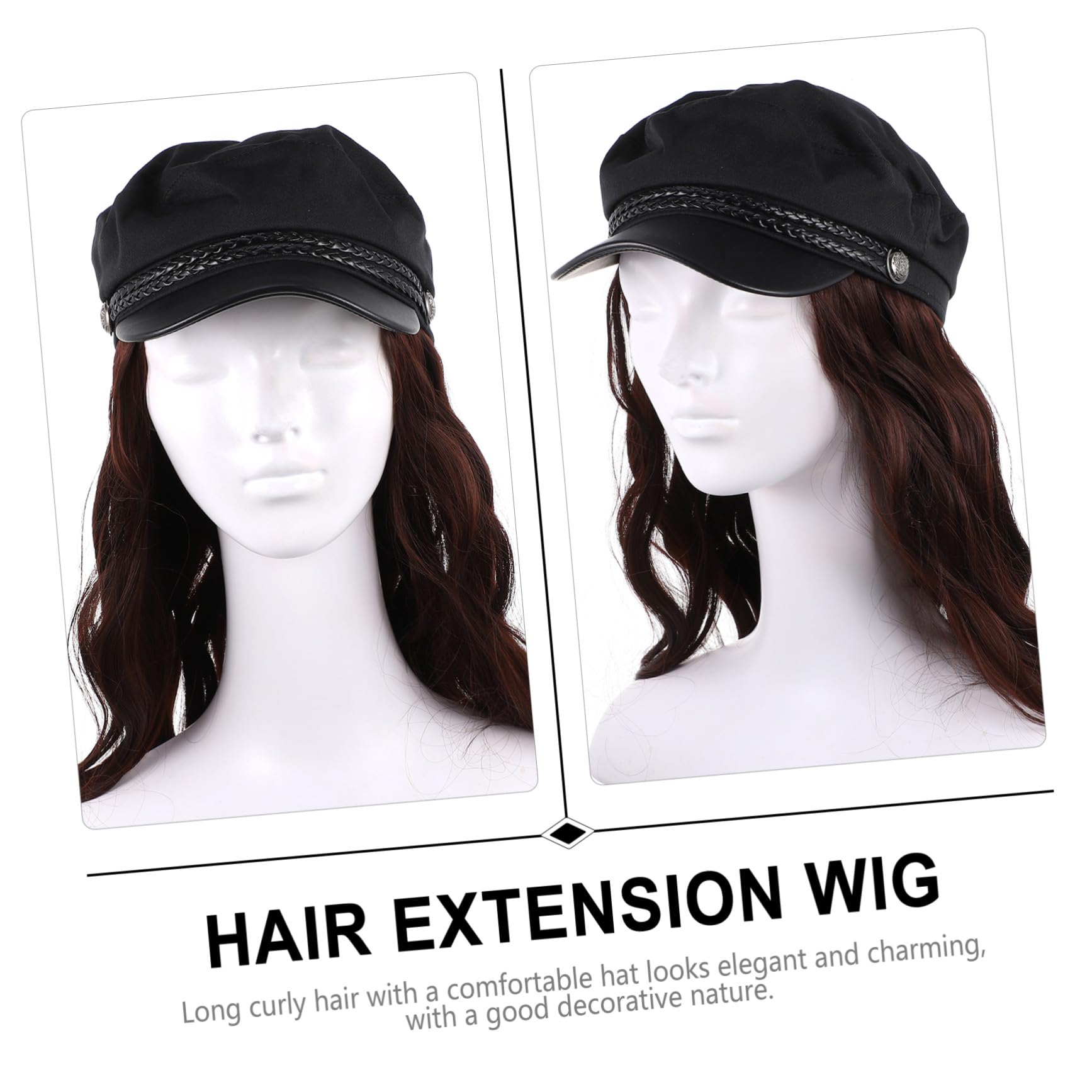 Homoyoyo Peluca Sintética con Gorro para Mujer Naturales Largas Accesorio de Cabello Realista y Cómodo para Fiestas y Diario