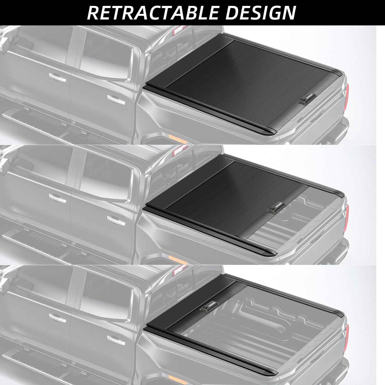 Retractable Truck Bed Tonneau Cover for 2015 2016 2017 2018 2019 2020 2021 2022 2023 2024 2025 2026 Chevy Colorado/GMC Canyon (5.2' /61.7" Bed) Hard Truck Bed Cover Key Lock