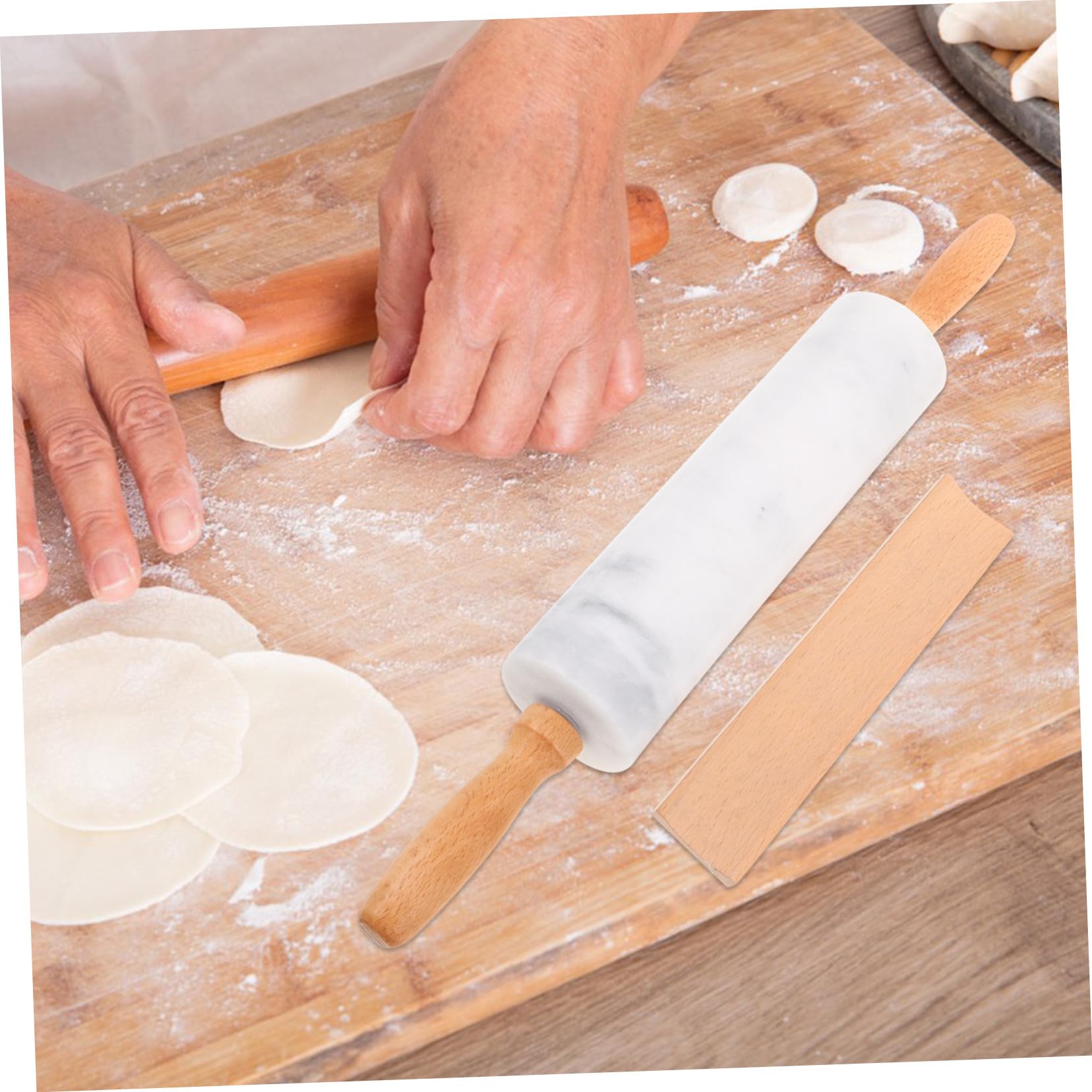 Zerodeko 3 Piezas Rodillo De Mármol Para Fondant Rodillos Para Hornear De Mármol Para Galletas Masa De Pizza y Decoración De Cocina De Masa Para Envolver Dumplings