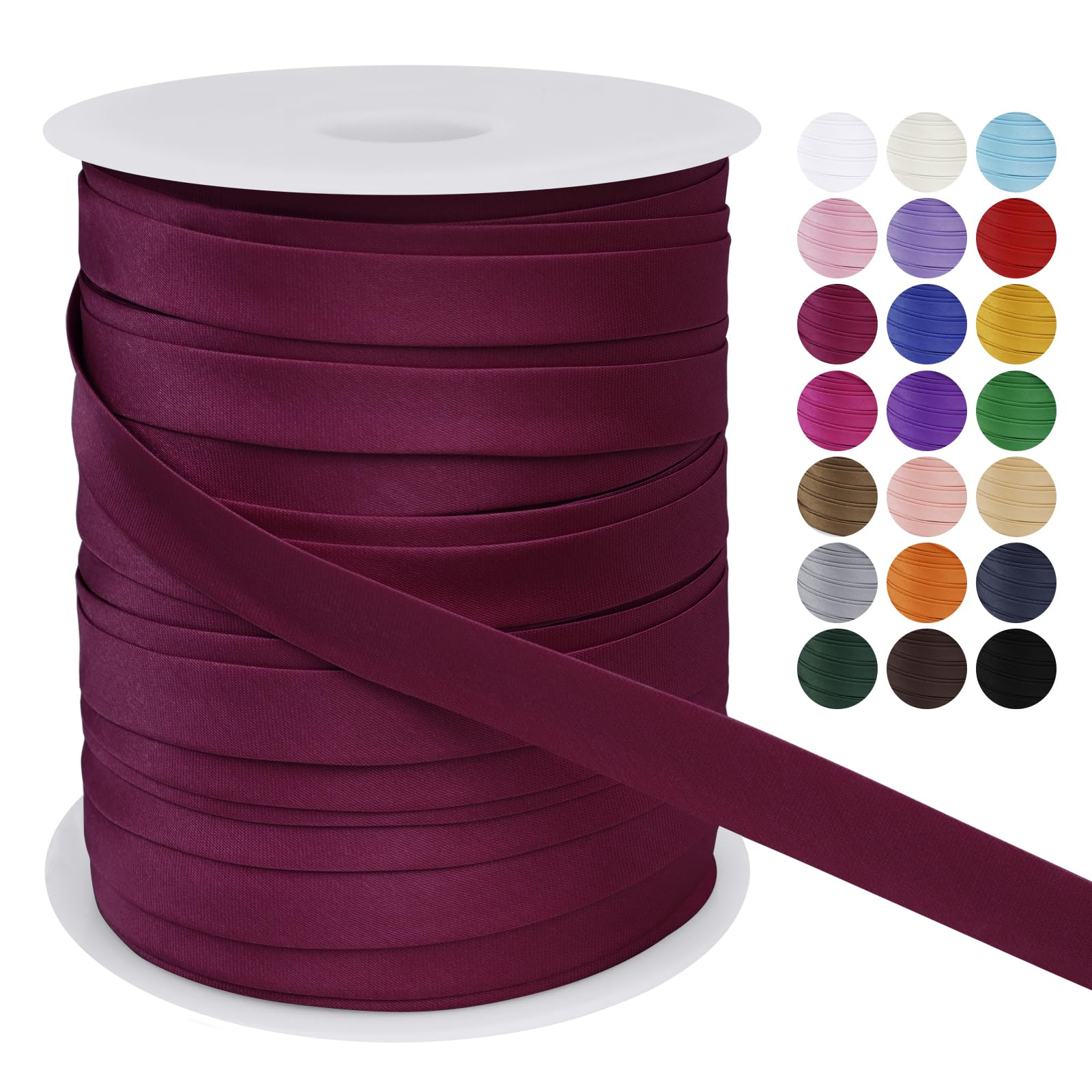 Berolle 12 Colors 96m Double Fold Bias Ribbon Binding Tape Satin Twill Stretch Ribbon Tape For Diy Garment Sewing And Trimming Sewing Apparel Binding~p105083814