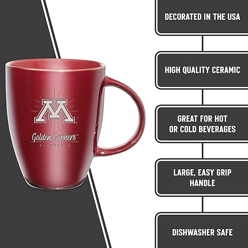 Vista 389 de Rico Industries NCAA - Taza de cerámica con grabado láser, 18 onzas, café y té