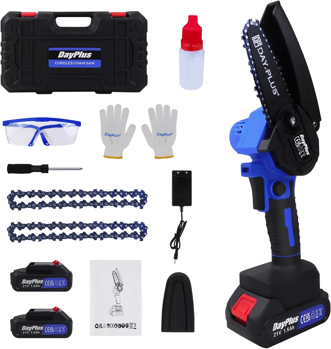 Mini Chainsaw 6 inch Cordless, Handheld Pruning Chainsaw