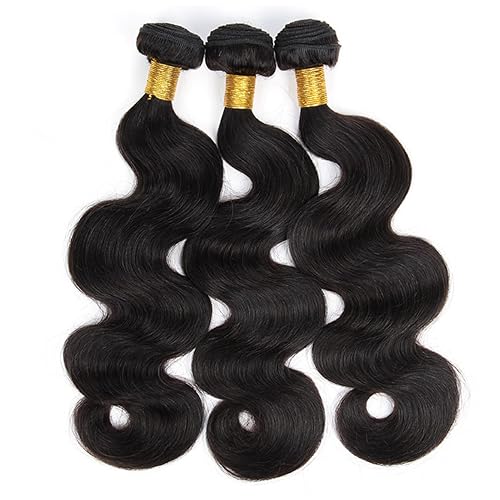 Miniatura 3 de Extensiones de cabello humano ondulado brasileño de 20, 20, 20, 20 pulgadas, 3 paquetes de extensiones de cabello humano virgen sin procesar, color