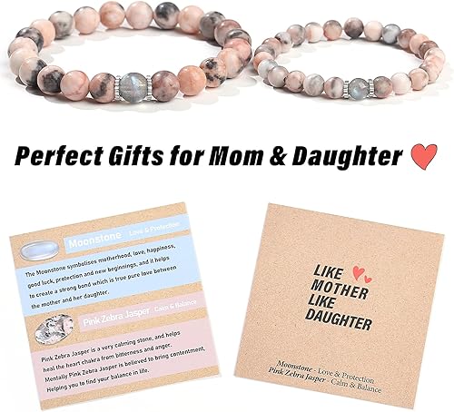 Vista 2 de Regalos de Navidad para hija, nieta, sobrina, amor, protección, pulsera de cristal natural con significado, regalos hechos a mano