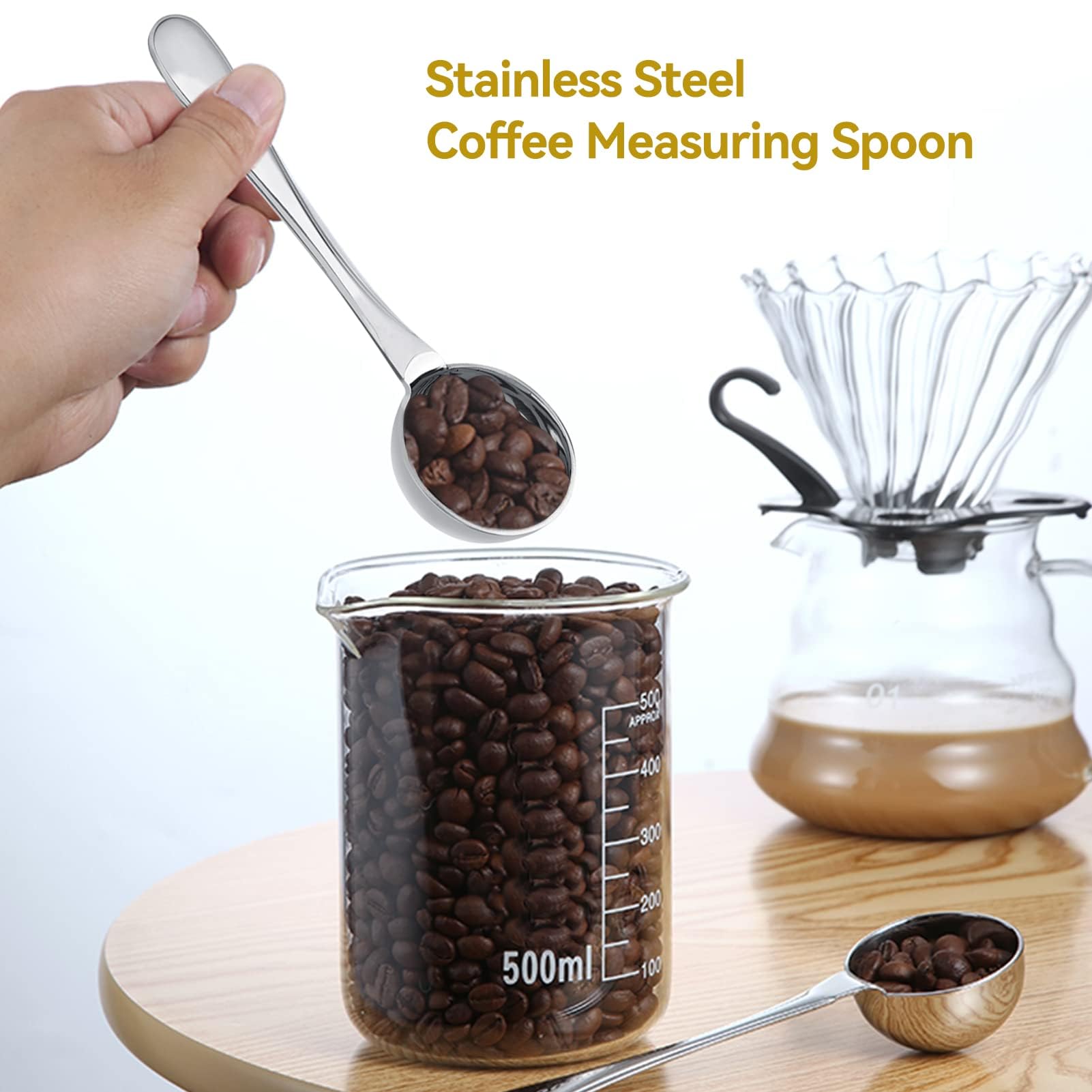 Cheerock Cucchiaio Dosatore Per Caffè 2 In 1 In Acciaio Inox – Misurino 15ml/1 Tbsp E Pressino, Design Autoportante, Ideale Per Caffè Macinato E Zucchero - 4