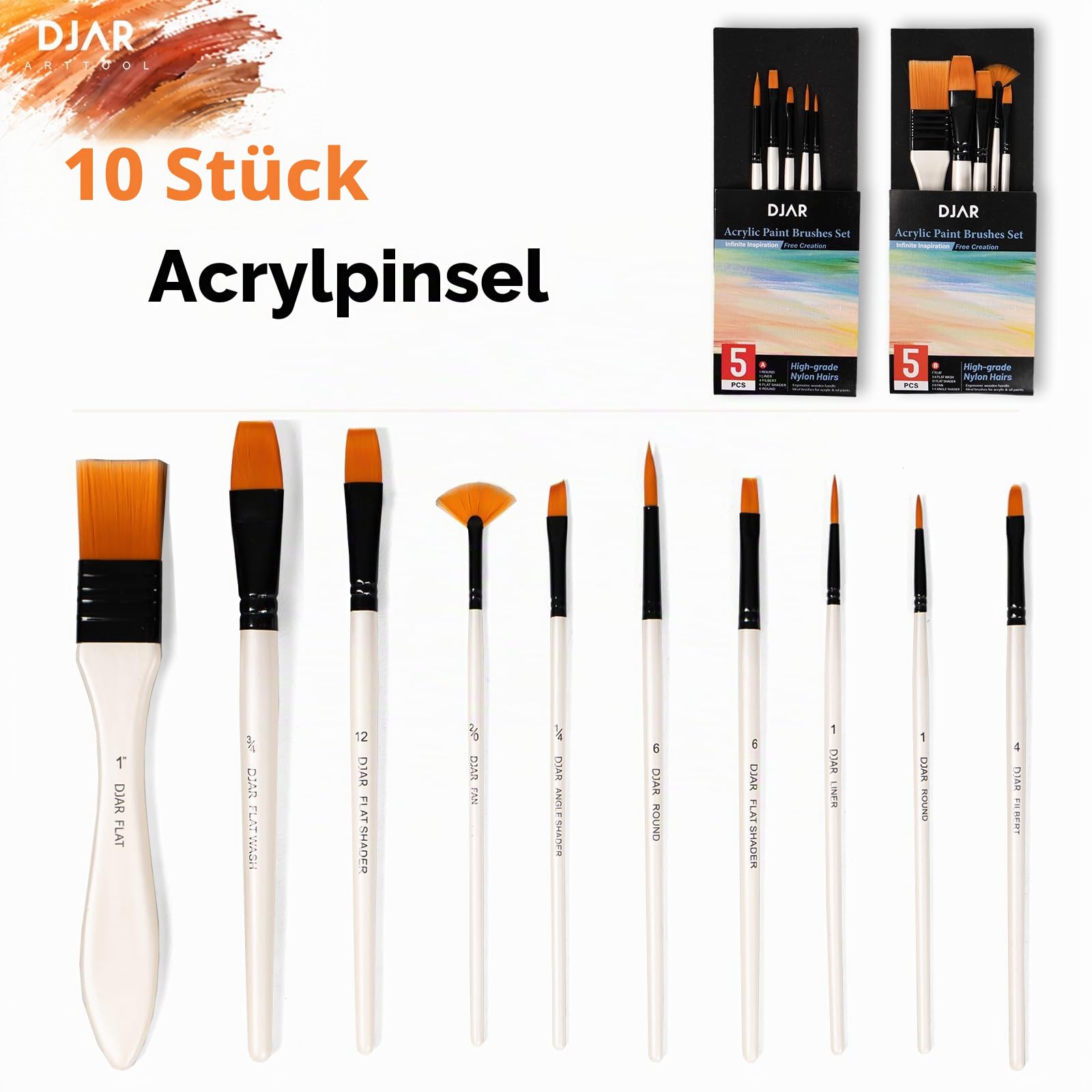DJAR 89-teiliges Acrylfarben-Set mit französischer Holzstaffelei für Erwachsene | Professionelles Malset mit 24 Farben Acrylfarbe, Leinwand, Pinsel und Kunstzubehör für Studenten, Anfänger