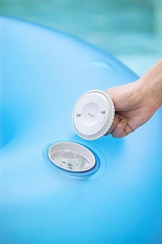 Miniatura 3 de Bestway H2OGO! Anillo de natación inflable brillante LED de 46 pies con respaldo, flotador inflable para piscina incluye soporte para tazas, luces