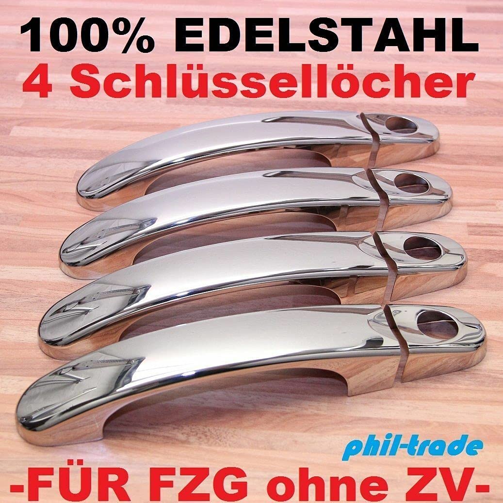 Cubiertas Cromadas Para Manillas De Puertas VW T5 T6 Caddy Touran – Acero Inoxidable, Fácil Instalación Con Cinta