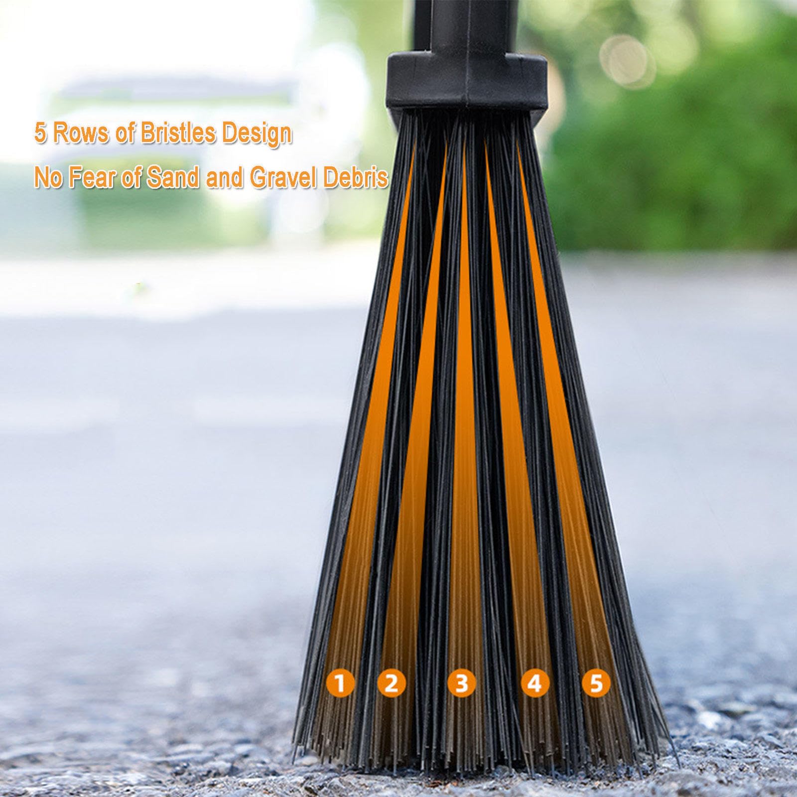 Scope da Esterno con Manico Lungo, Scopa Resistente con Setole Rigide per Spazzare Garage, Patio, Terrazza, Cucina, Pulire Peli di Animali Domestici, Erbacce, Foglie