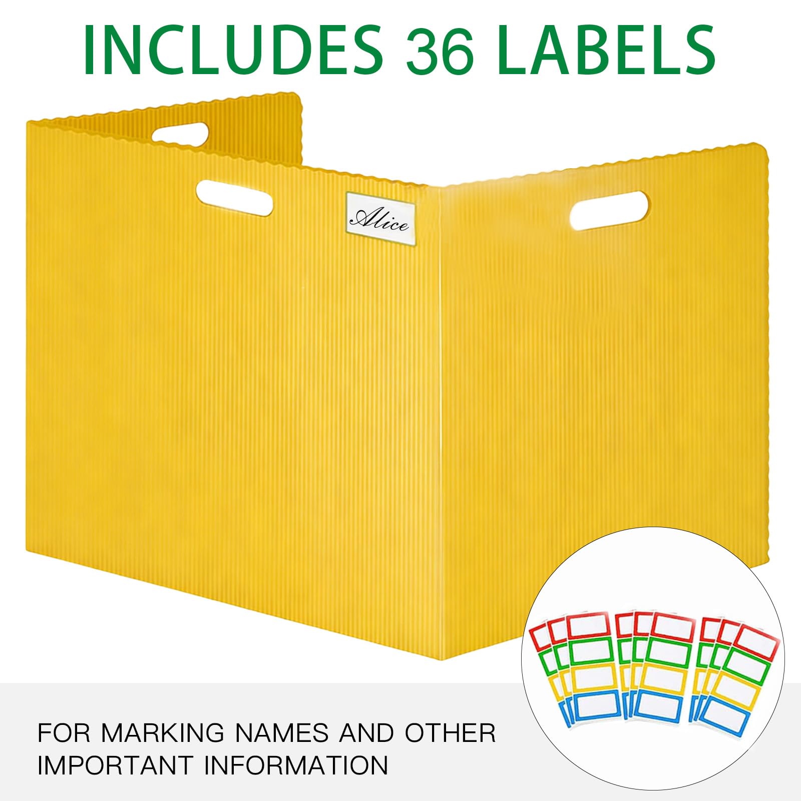 Lot de 12 séparateurs de bureau avec 36 étiquettes nominatives, portables, 4 couleurs, brise-vue, école, polyvalent, cloison de séparation de table en forme de U, pour l'école, le bureau