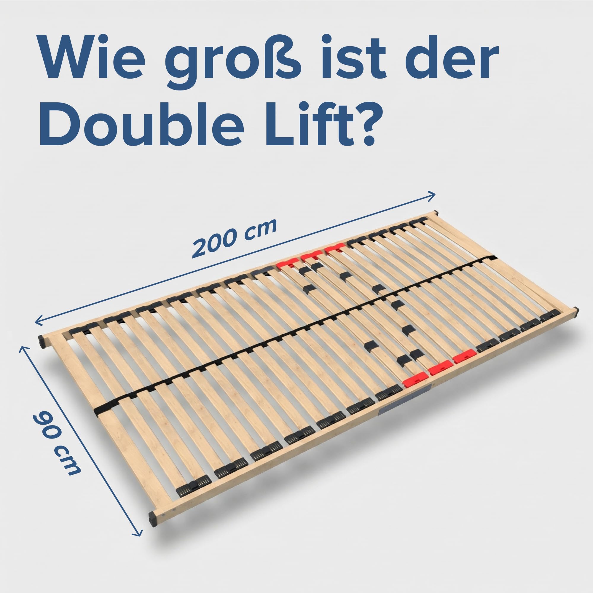 Lattenrost 90x200 cm Verstellbar mit Bettkasten-Zugang | 28 Federholzleisten | 3 Zonen | Kopfteil Verstellbar | Aufklappbar | Lattenrahmen 90x200 cm | Bettrost Birkenholz Buchenholzrahmen