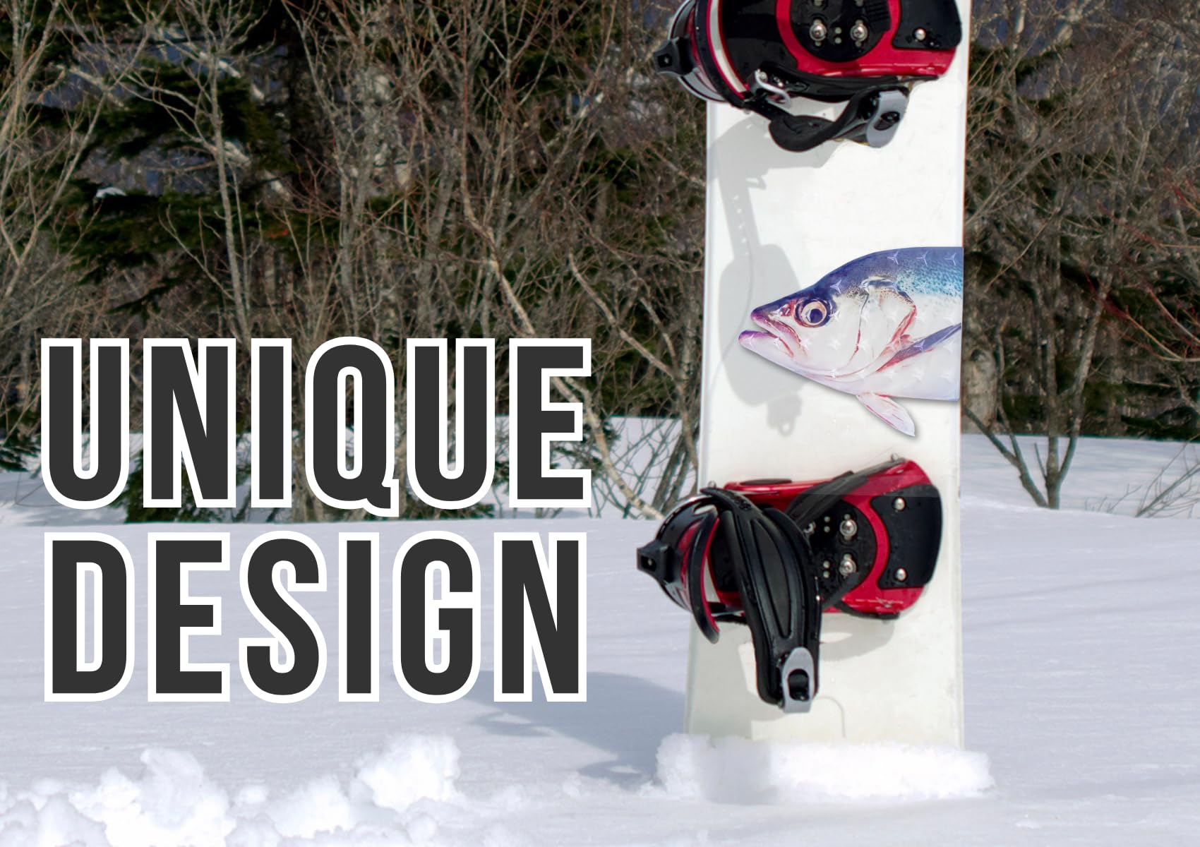 Devembr Snowboard Stomp Pad Funny Fish 3D Bumps Pattern PVC 19,8 x 17 cm