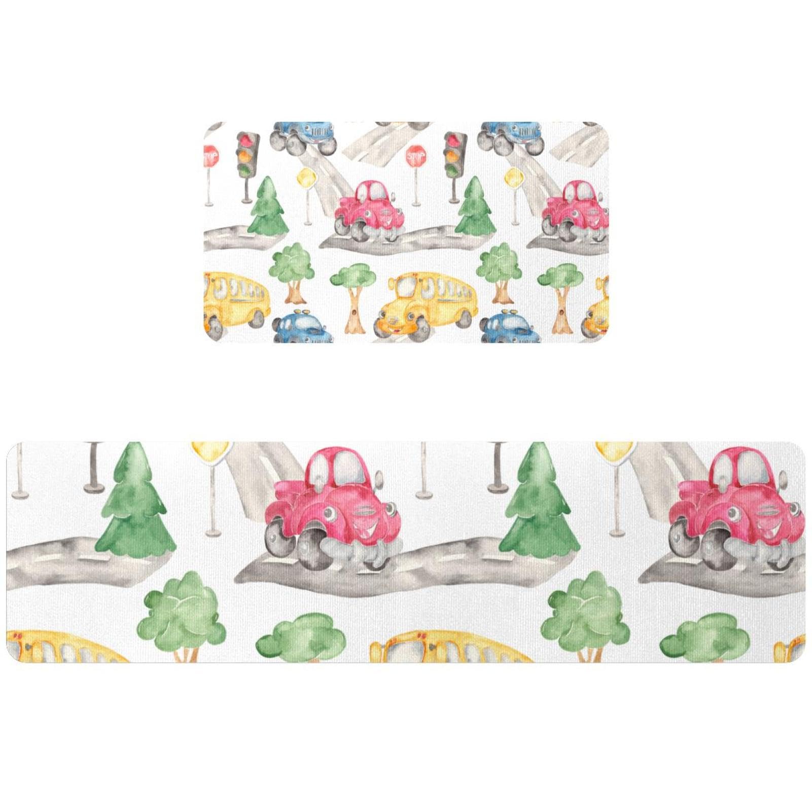 Alfombrillas de cocina de dibujos animados absorbentes para pasillo y lavado