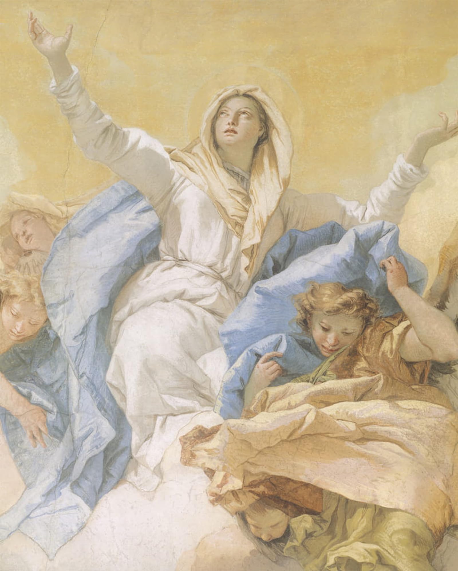 SERENDIPITP Abstract Painting Mural Print Picture Wall Decor Painting the Assumption of Mary by Battista Tiepolo Vintage Wall Artwork for Home Decor 60x90cm