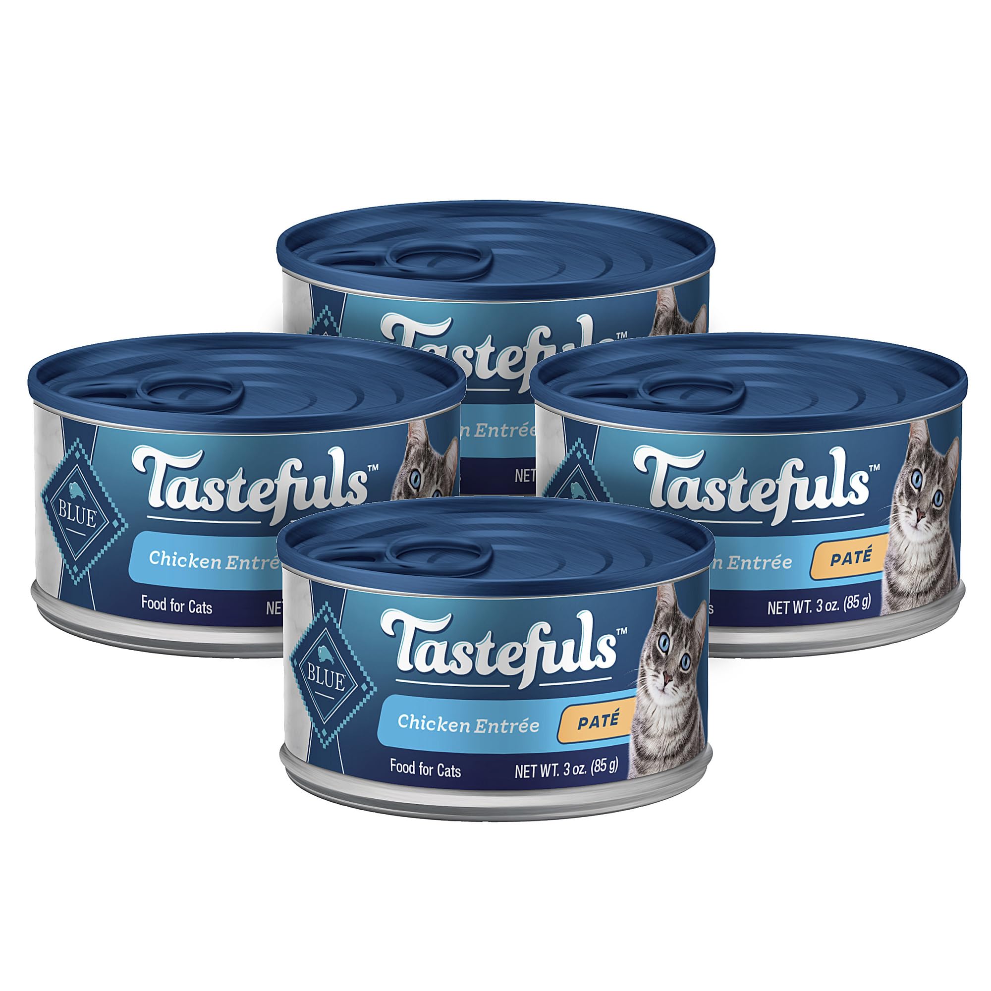 Blue Buffalo Tastefuls Chicken Paté Wet Cat Food, 3 oz, 4 ct