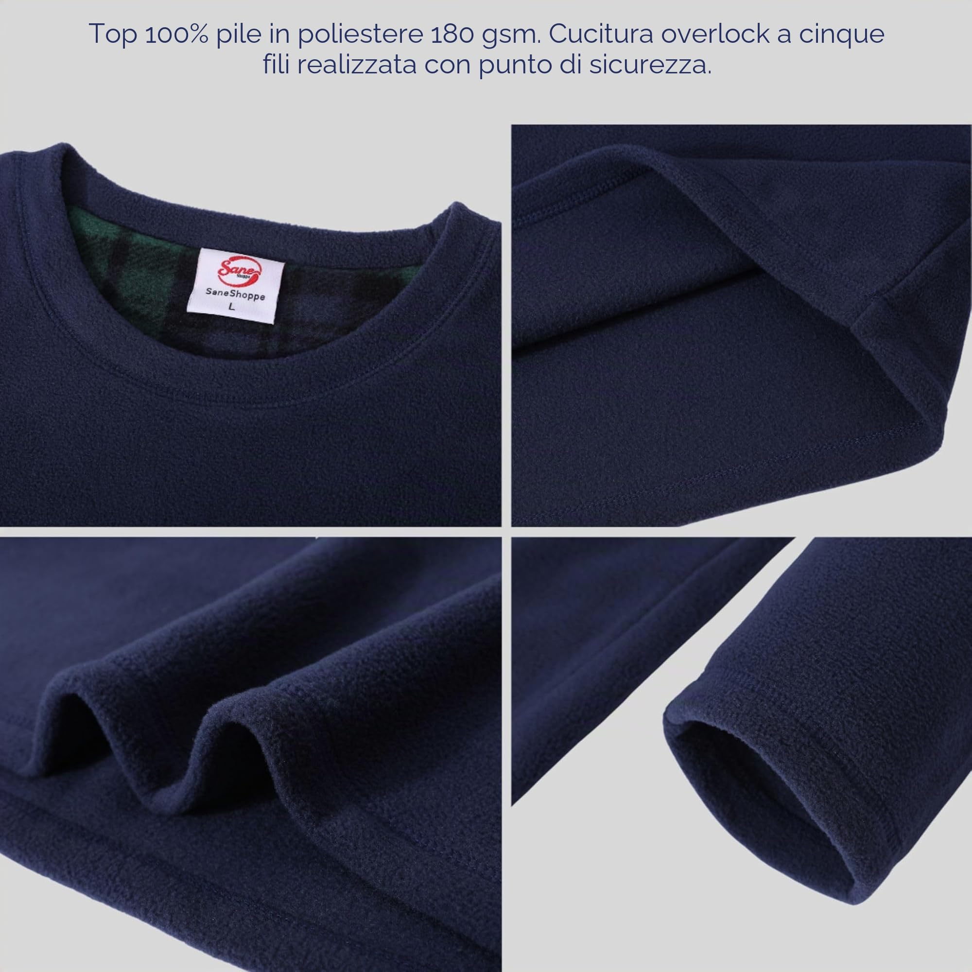 Set Pigiama Termico da Uomo, Caldo Pile Polare, Abbigliamento da casa