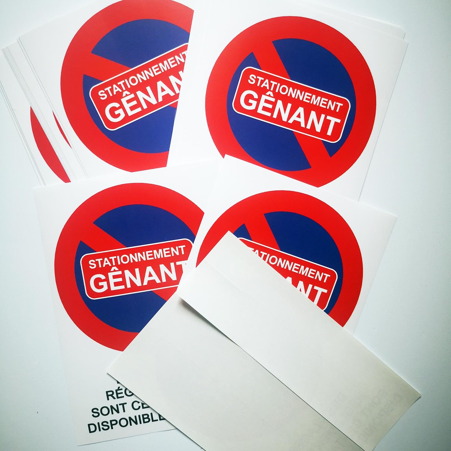 20 Autocollants de stationnement gênant pour Voitures Mal garées. 14,8 x 21 cm. Difficiles à décoller