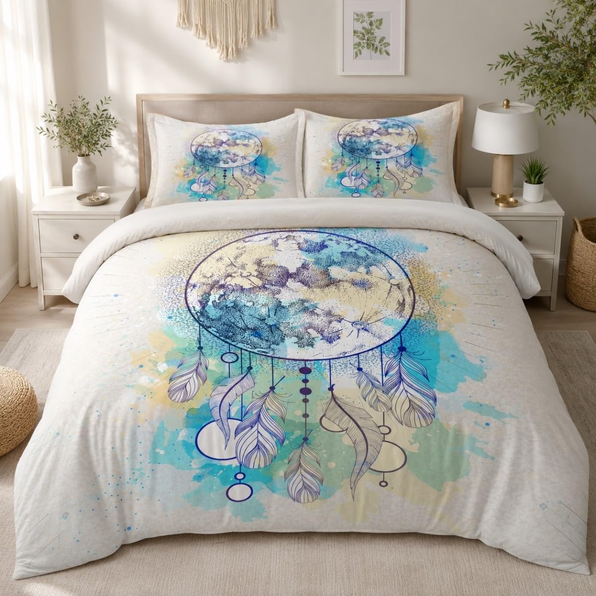 TMMDH Moon Dreamcatcher Single Duvet Cover Set for Dorm