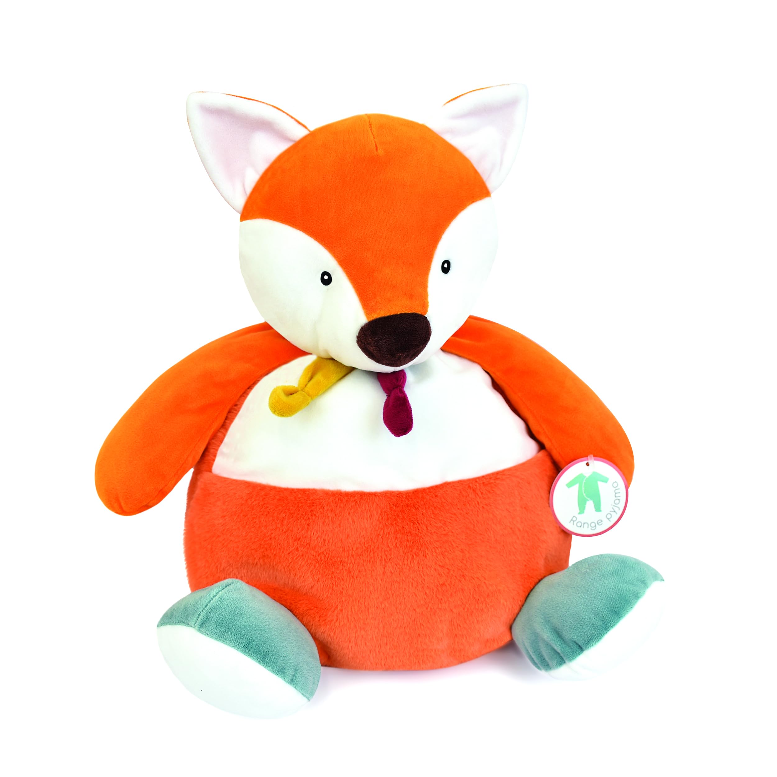 Baby NAT' - Range Pyjama Balthazar Le Renard 40 cm - Range Pyjama Bébé Pratique et Doux - Peluche Bébé Naissance pour Chambre et Nuit - Rangement Chambre Bébé - Idée Cadeau Naissance - BN6021
