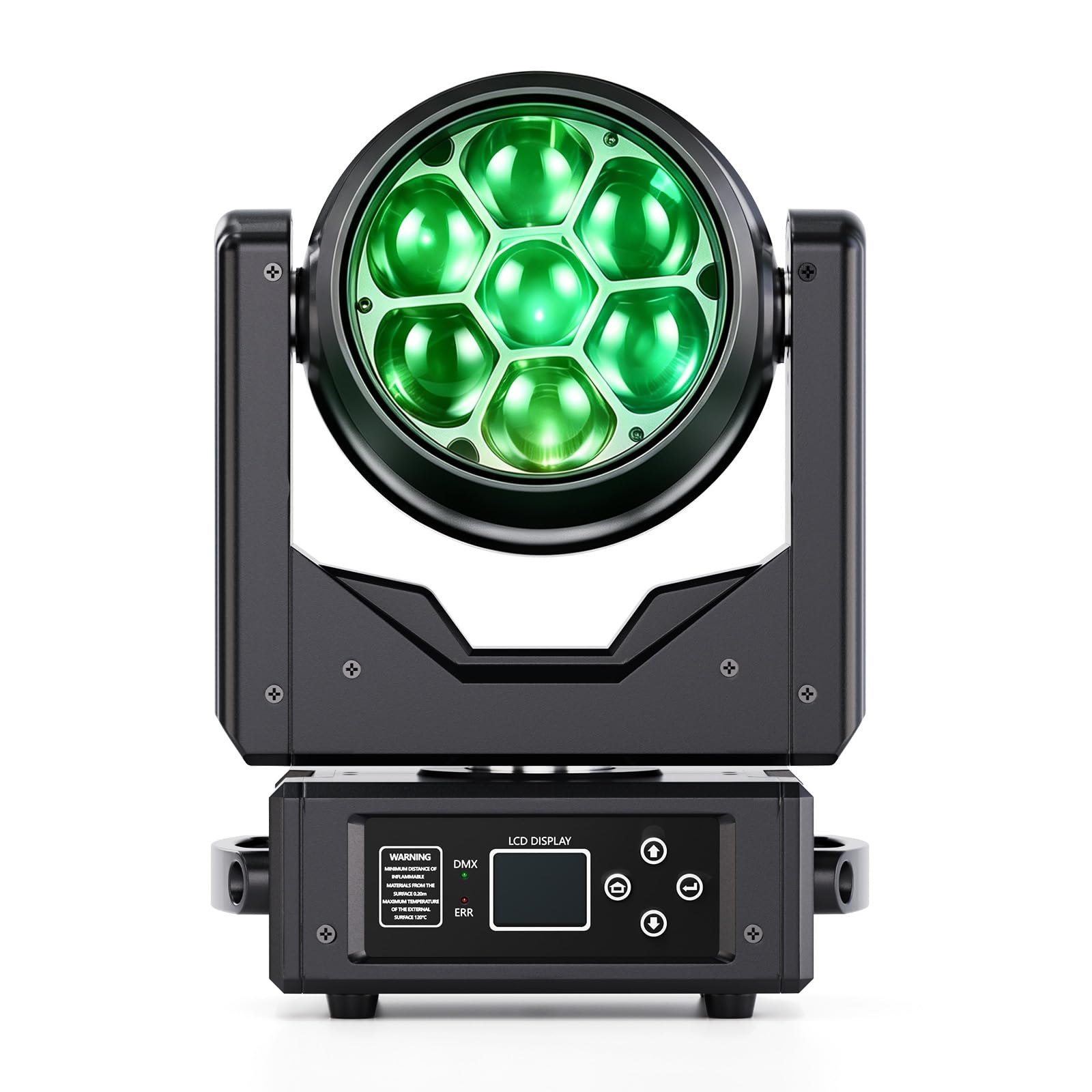 280W Luce da Palco Testa Mobile LED RGBW Moving Head con DMX512,Effetti Wash/Fascio/Vortice/Caleidoscopio/Messa a Fuoco Elettronica,Luce Discoteca per DJ Party Bar Club Natale Feste
