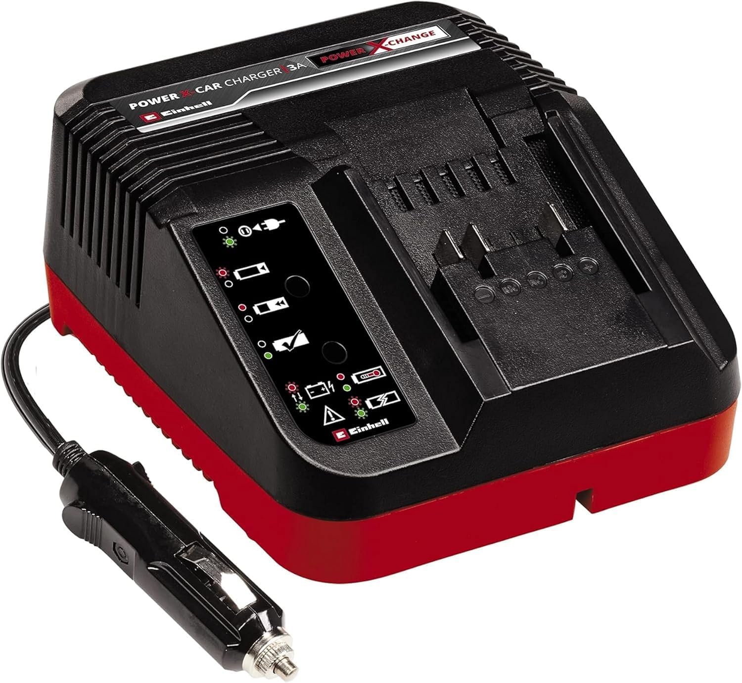 Car Charger 3A Power X-Change, Battery Monitoring and Intelligent Charging, Universally Compatible With All Einhell 18V PXC Lithium-Ion Rechargeable Batteries