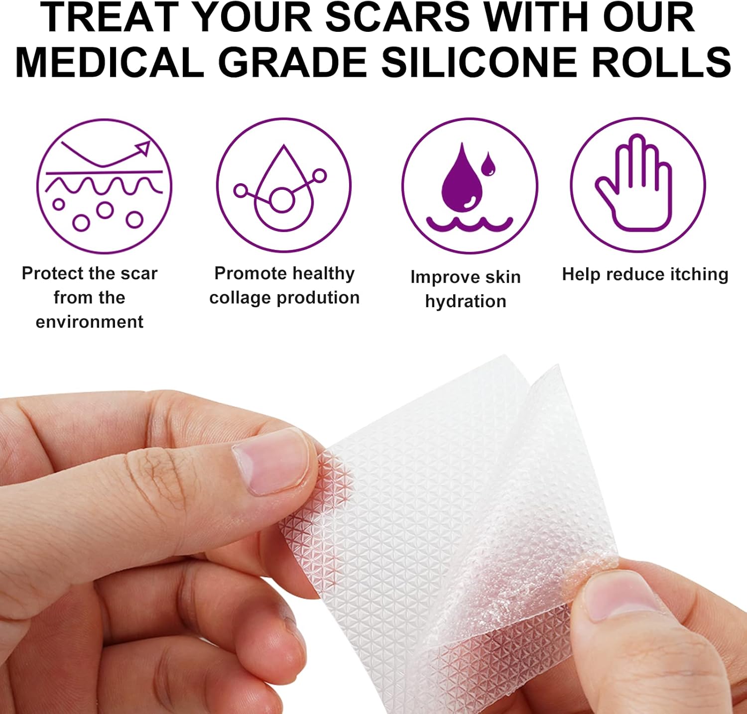 Silicone Scar Sheets,(1.6”x 60”,1.5M) Transparent Medical Silicone Easy