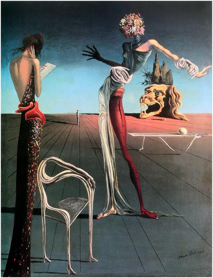 Bruce Teleky Woman with a Head of Roses by Salvador Dali Art Print Poster (16 1/4 x 21 1/4")
