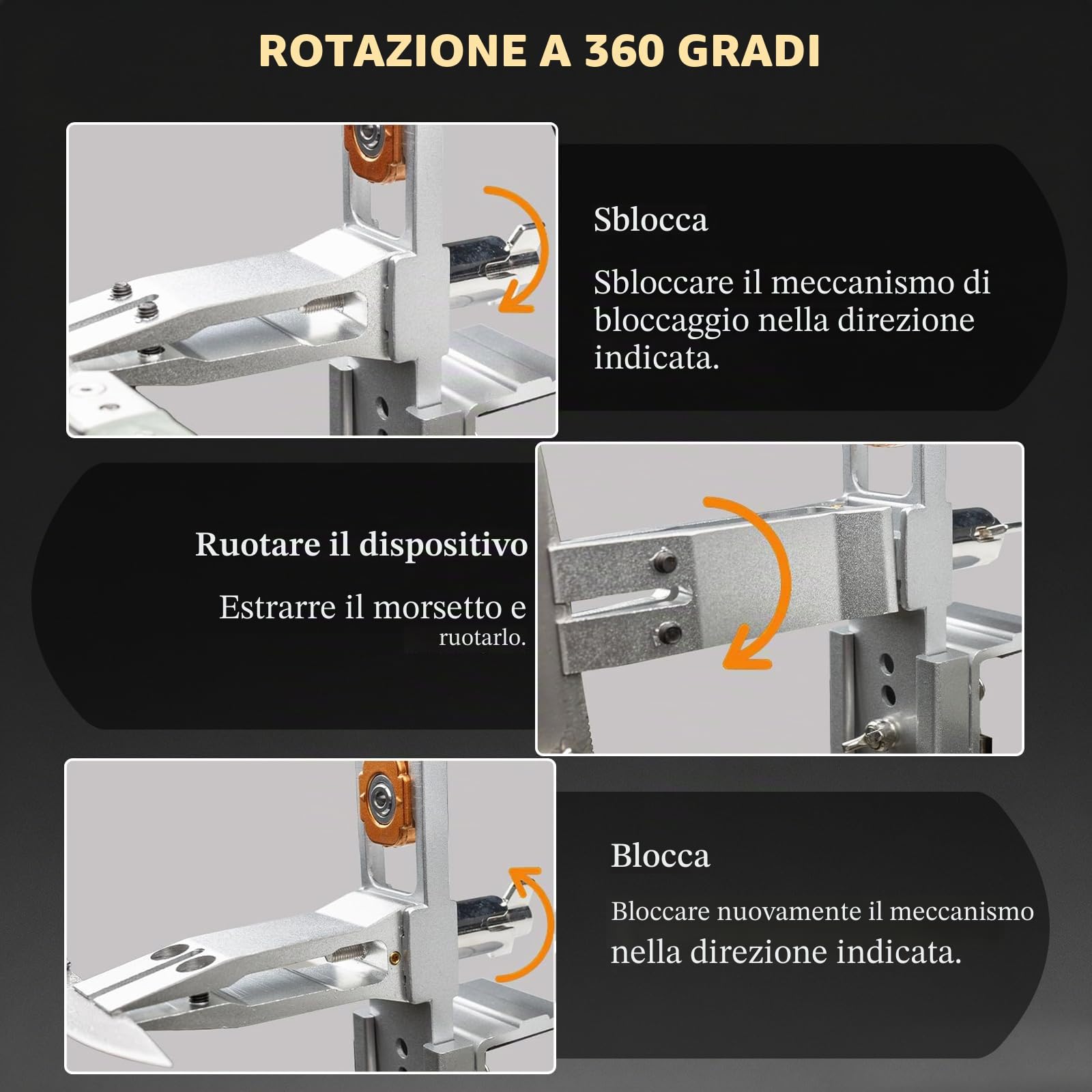 Affilacoltelli professionale, Affilatore Coltelli Professionale 15-30° Angolo Regolabile, rotazione a 360° con angolo fisso, dispositivo di affilatura di precisione con 12 pietra per affilacoltelli