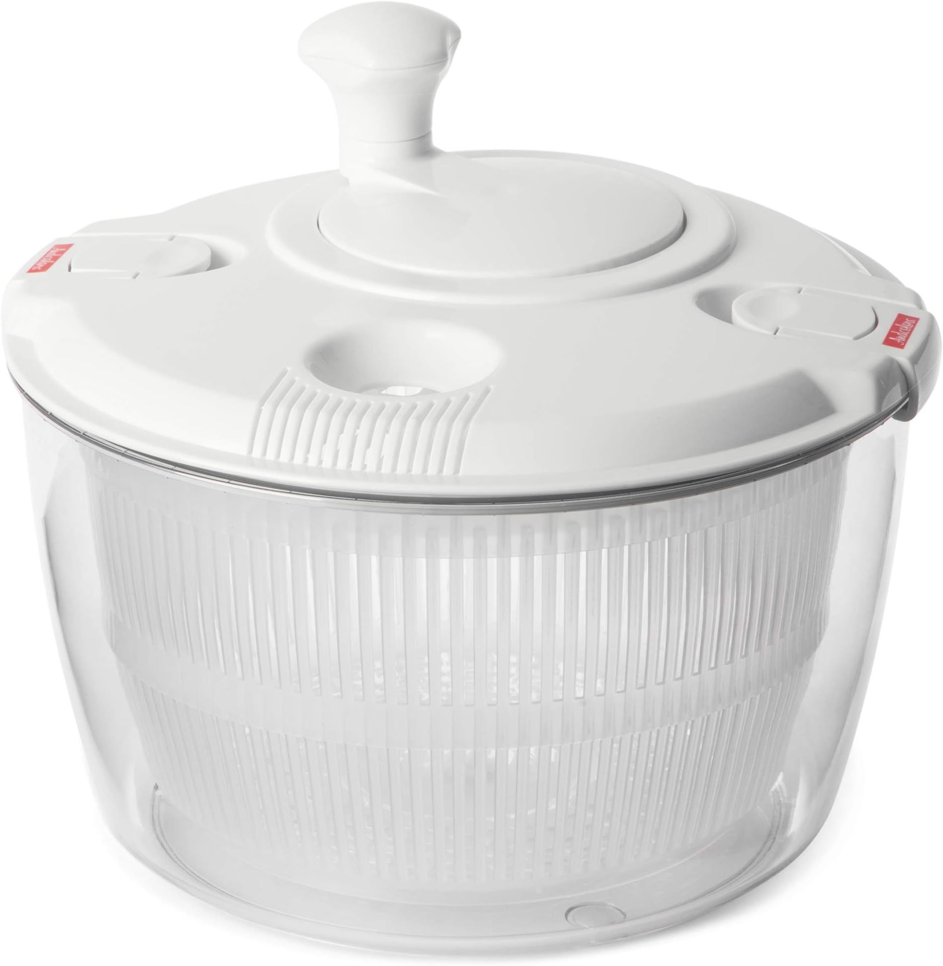 Deluxe Salad Spinner Large 4.7 qt Size BPA Free Clips & Locking Tabs for Safety Dry & Drain Lettuce Easily for Crisper Salads in Half the Time Bowl Goes from Prep to Table (Large)