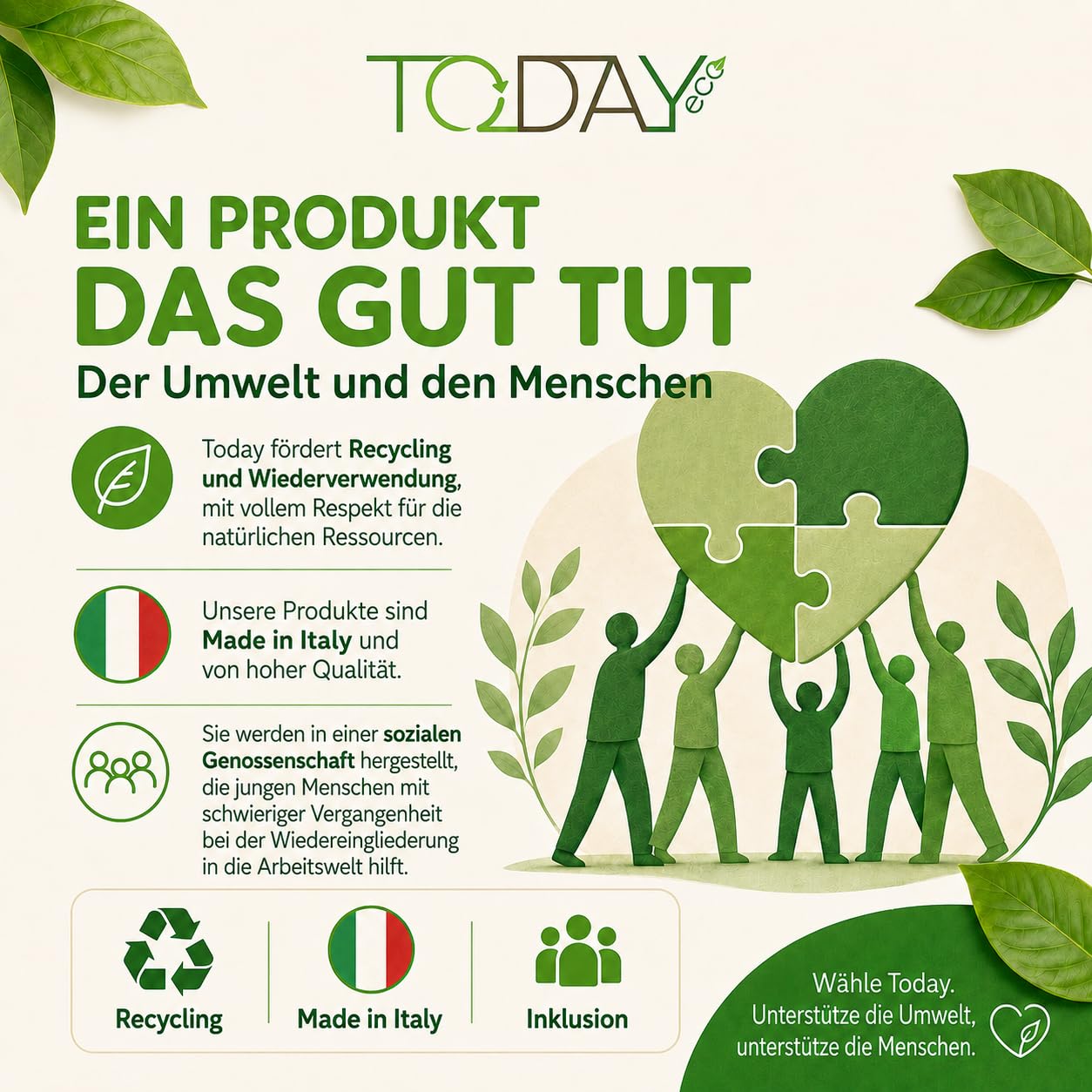 Today Eco – 40 Wäscheklammern aus 95 % recyceltem Post-Consumer-Kunststoff – Großes Format, rostfrei, widerstandsfähig und windfest