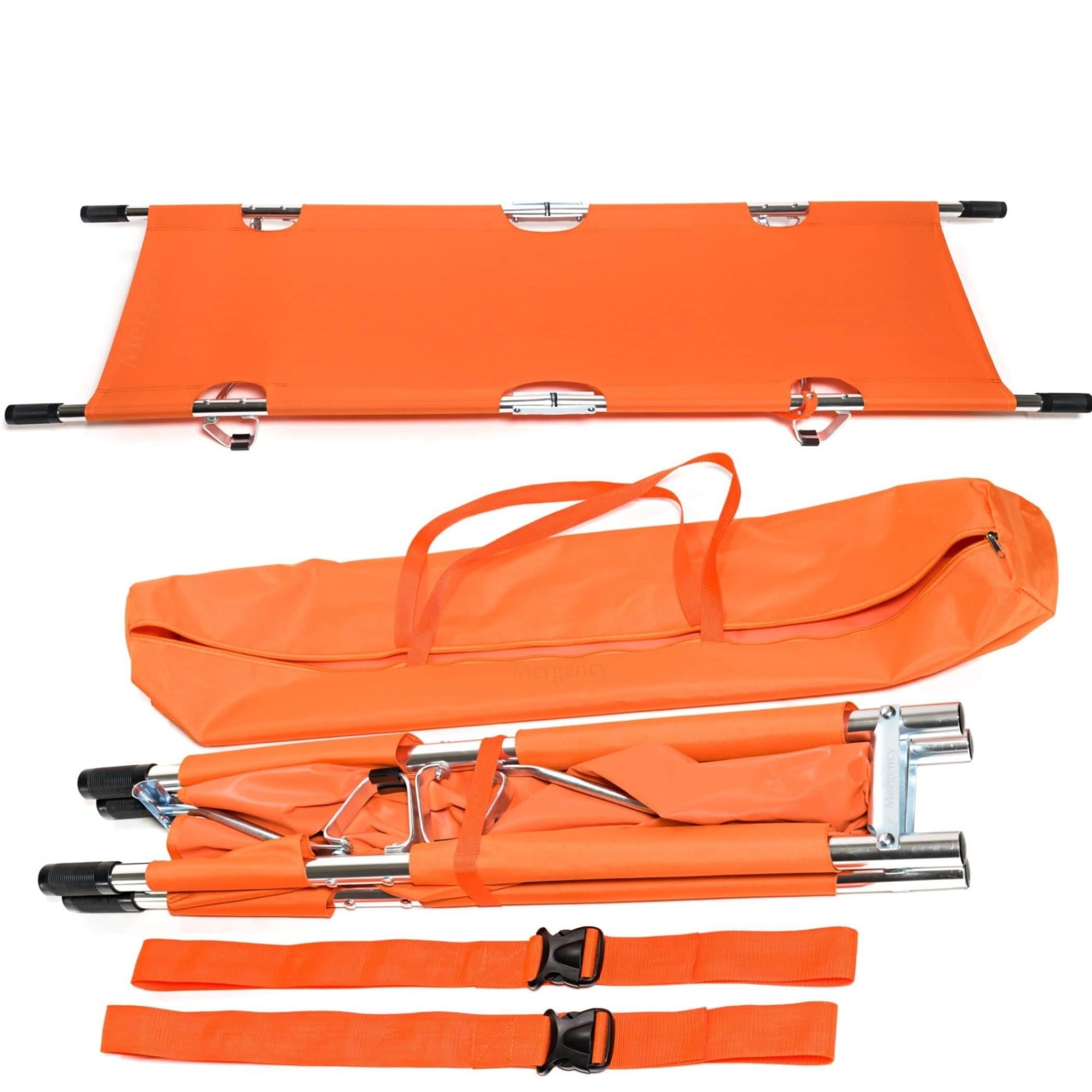 Civière pliante for les urgences médicales, civière médicale d'urgence de voyage portable en alliage d'aluminium de haute qualité for le transport des patients, civière pliante (vert)(Orange Beacon)