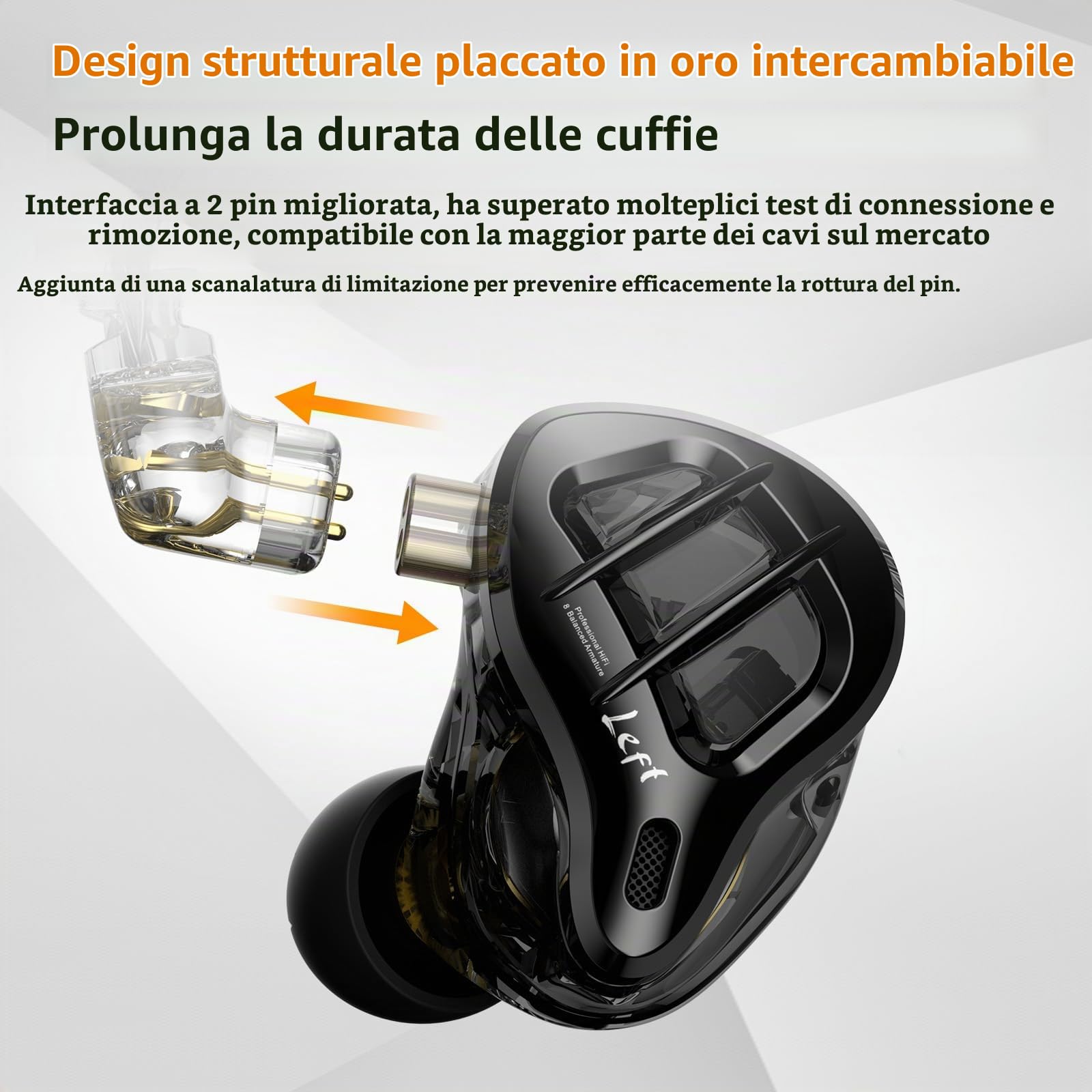 KZ ACOUSTICS ZAR - Cuffie intrauricolari ibride con driver 1DD+7BA, divisione di frequenza elettronica, isolamento acustico HIFI, con cavo staccabile placcato argento a 8 fili per audiofili