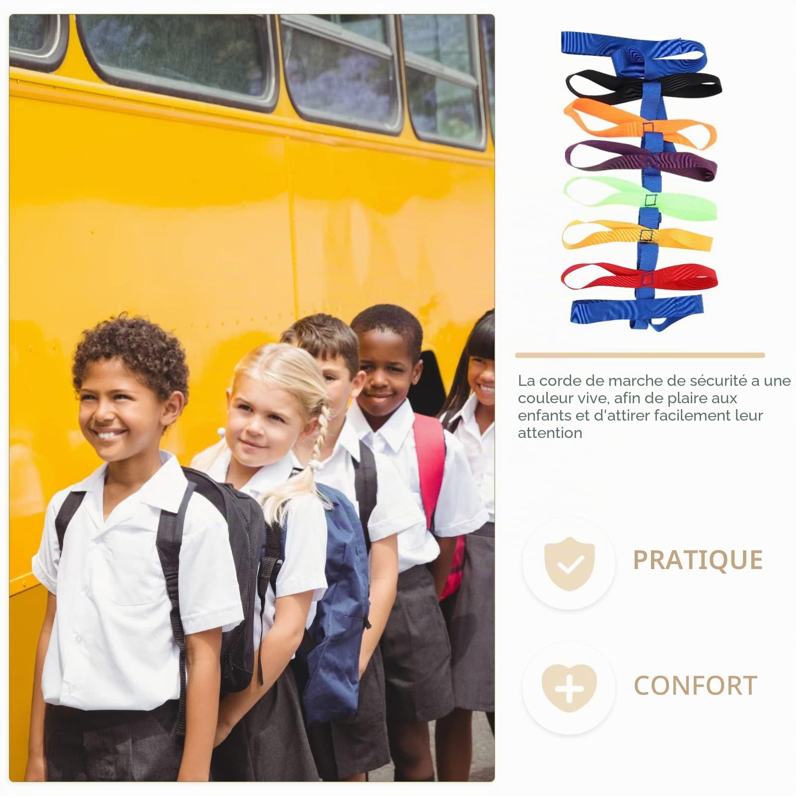 Gadpiparty Corde de marche de sécurité pour enfants avec 16 poignées, corde de marche réglable en plein air, corde de sécurité pour garderie, jardin d'enfants