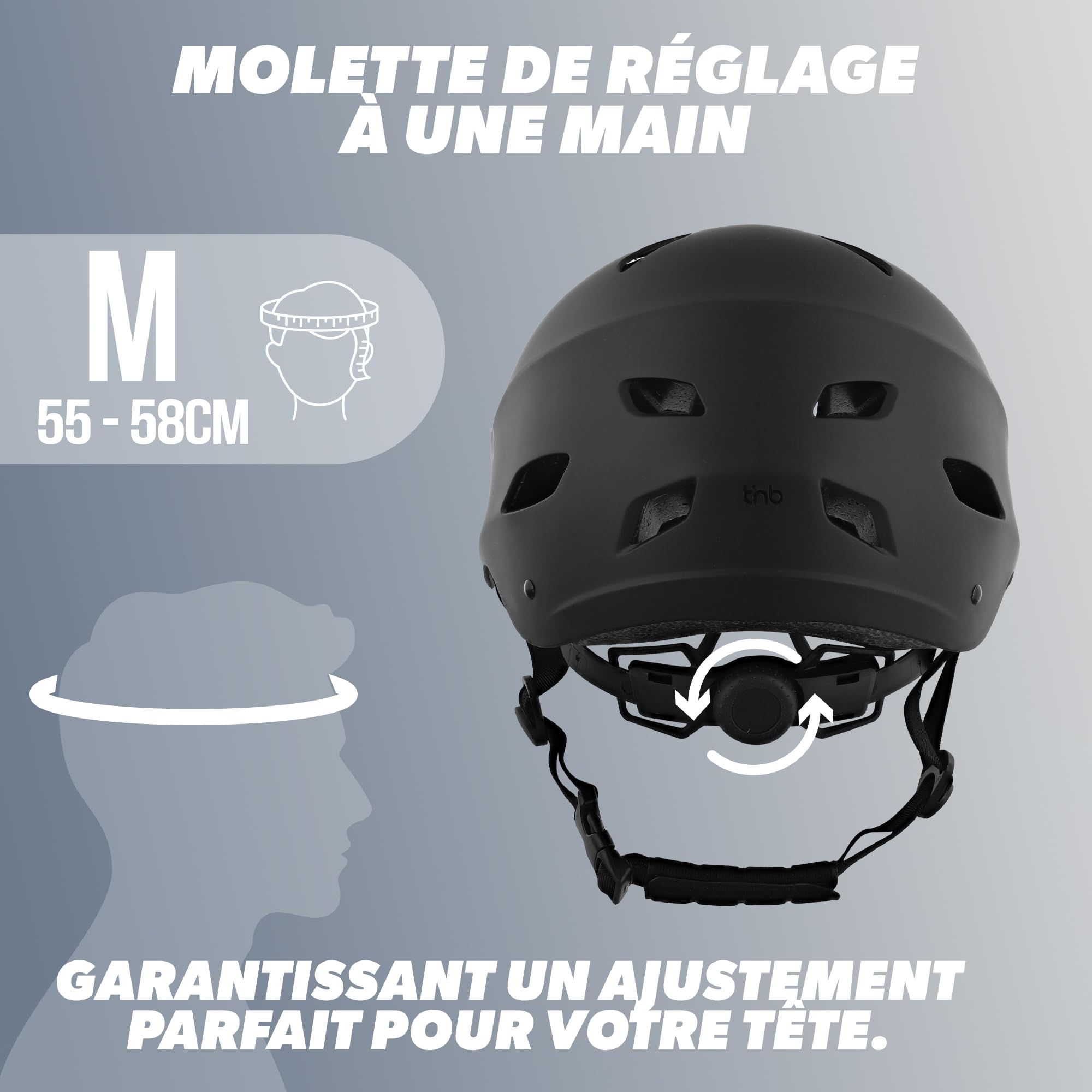 T'nB Veasy Casque de Protection Vélo et Trottinette Électrique Ajustable avec Aérations