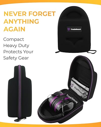 Miniatura 4 de TRADESMART - Orejeras y gafas de seguridad para mujer, con estuche rígido morado