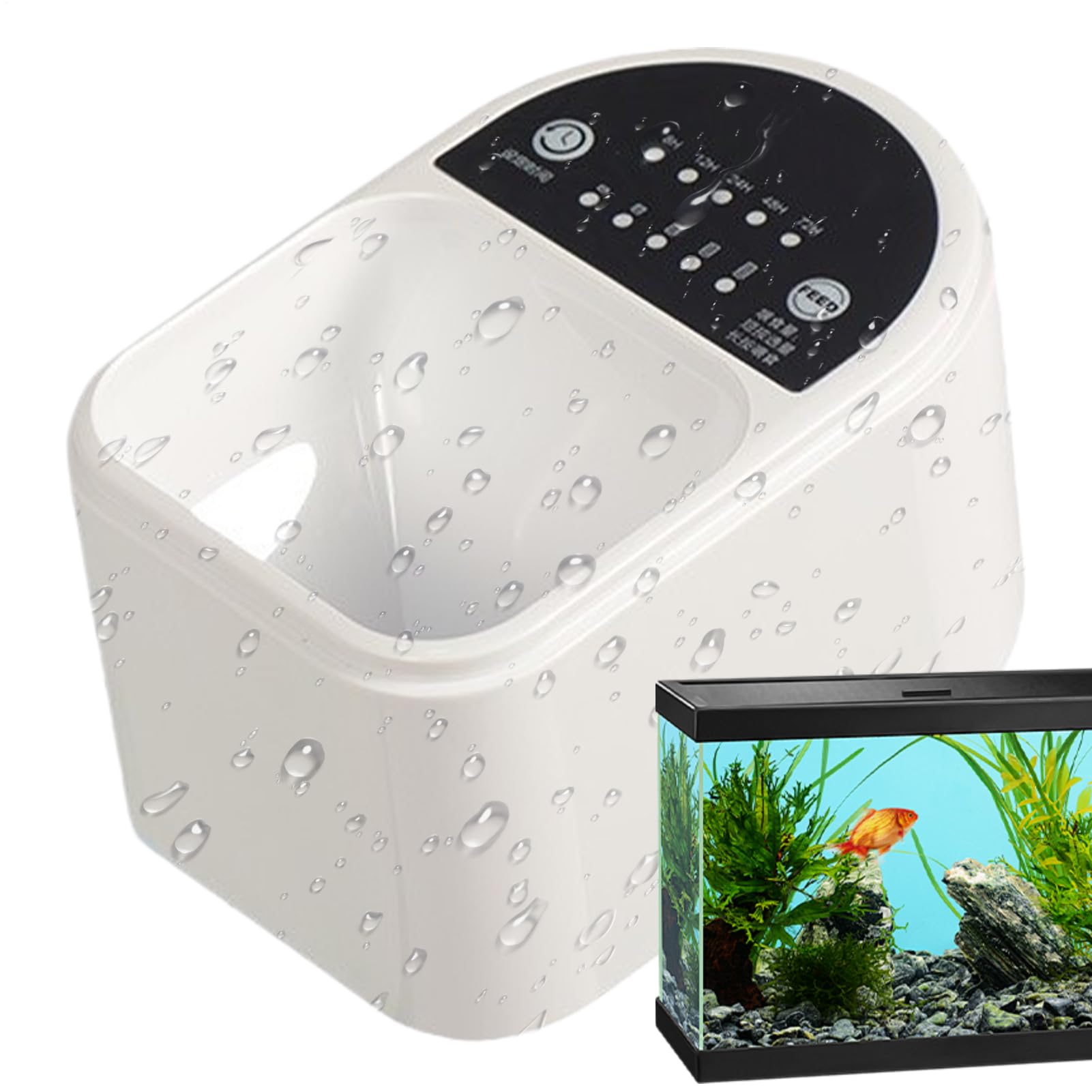 Distributeur automatique nourriture poissons étang tortue et poisson-chat avec minuterie