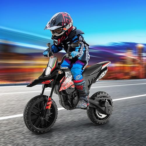 Miniatura 2 de OLAKIDS Motocicleta para niños, 12 V, con licencia BMW, eléctrica, con ruedas de entrenamiento, juguete de bicicleta todoterreno con luces LED,