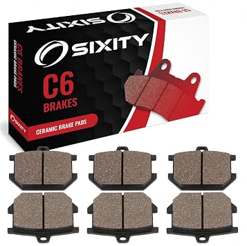 Sixity C6 Front & Rear Ceramic Brake Pads for Yamaha XS750 D 2D E 1977-1979 | F. Quiet, low-dust braking with excellent fade resistance and consistent lever feel. Sold as a complete set.