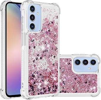 for Samsung Galaxy A16 5G Case Glitter Cute Liquid Love Rose YB