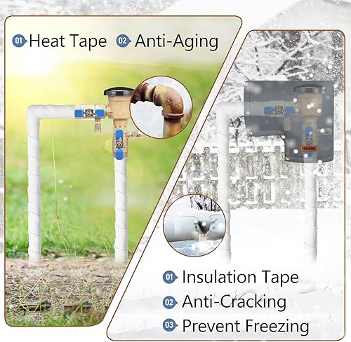 Miniatura 4 de Cinta aislante de tubería de 4 pulgadas, cinta de espuma resistente a la intemperie, envoltura aislante de tubería de agua para exteriores, cinta