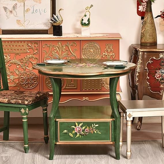 Sofa Household Pastoral Drawer Country Solid Wood Sofa Side Table Coffee Leisure Balcony Tea Corner Table Sofas for Living Room