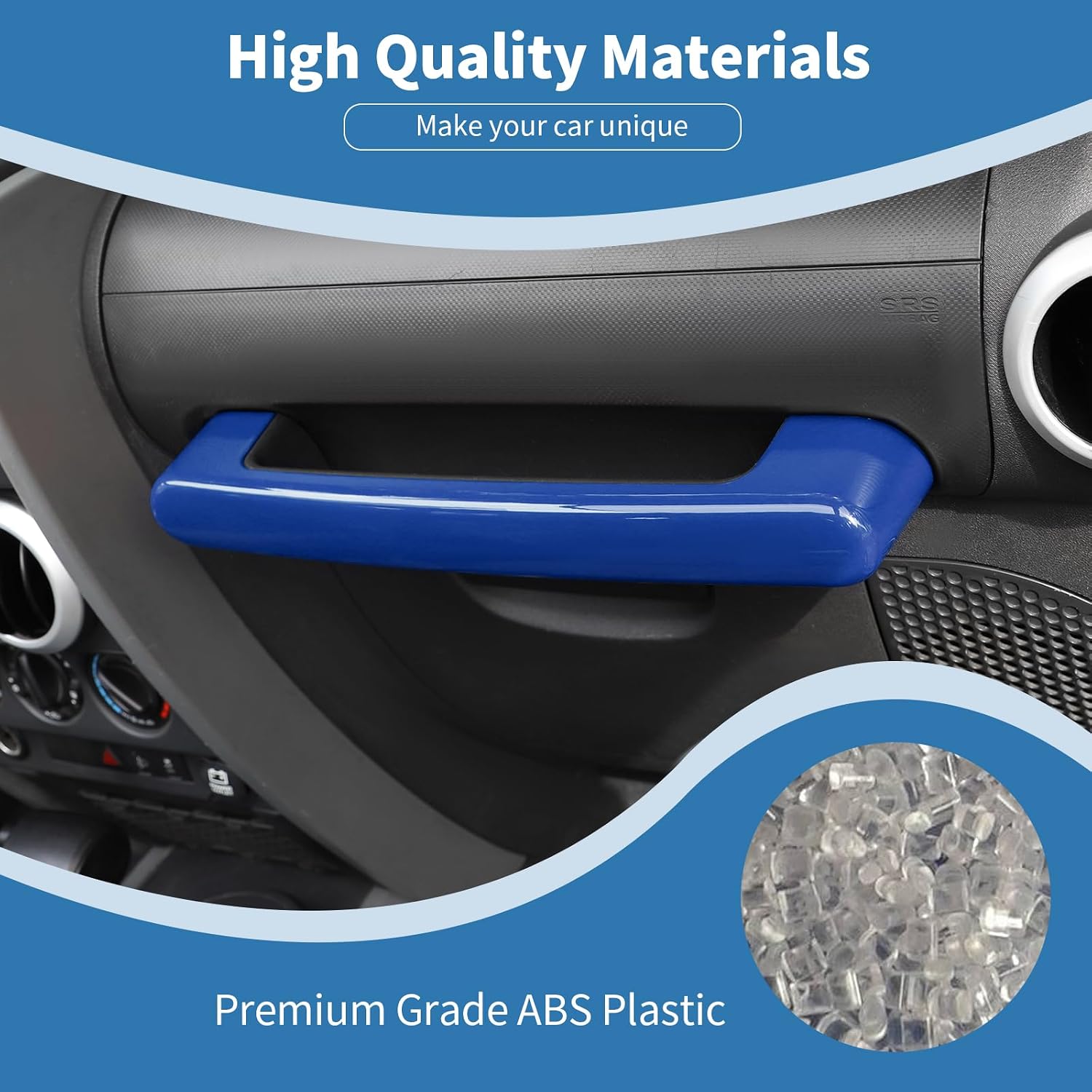 for Jeep JK Blue Passenger Grab Handle Cover Trim for Jeep Wrangler JK JKU 2007-2010 ABS Interior Accessories 1pc