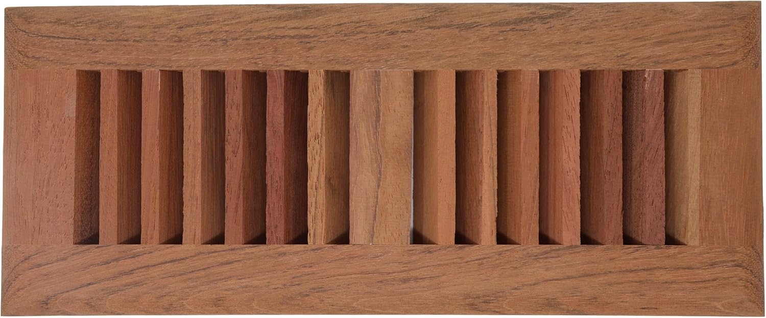 Brazilian Cherry Wood Floor Register, 2x10 Drop in Vent Cover