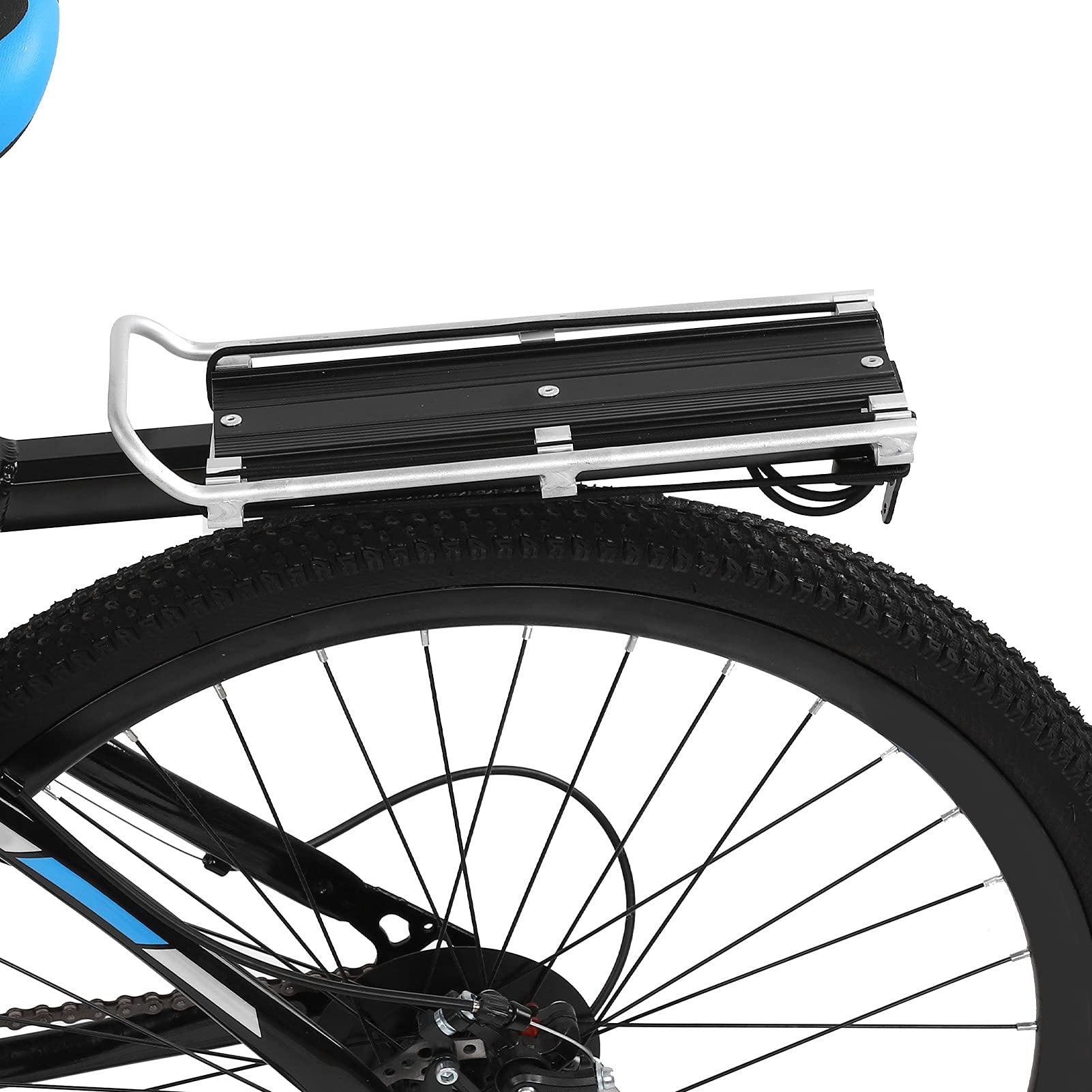 Portapacchi posteriore per bici in lega di alluminio, portapacchi per bicicletta con fanale posteriore, portabiciclette rimovibile con equipaggio per bici universali, portapacchi
