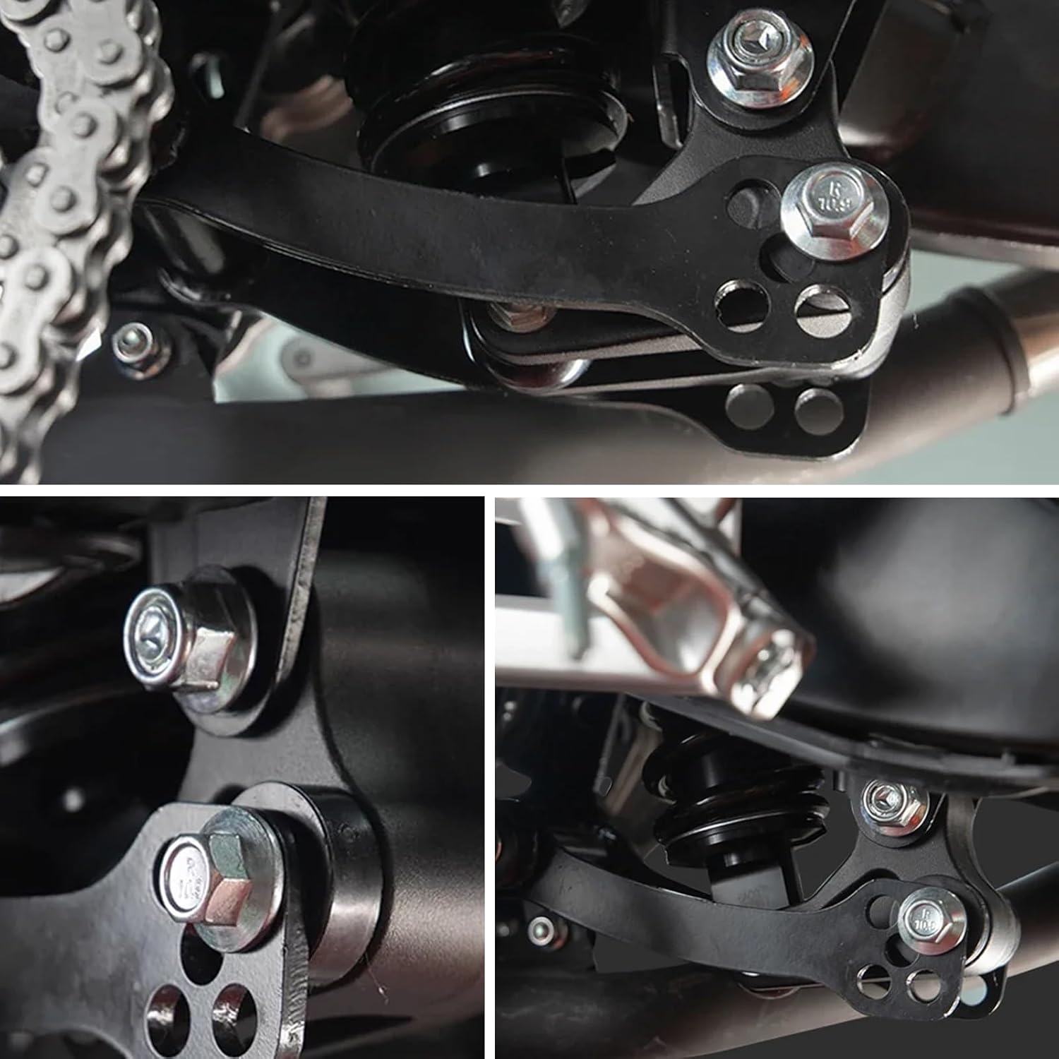 Motorcycle Lowering Links Rear Suspension Linkage Drop Link Kits Adjustable Accessories for CFMOTO 450SS 450SR 450SRS 450NK,2022-2025, Black Anodized Aluminum