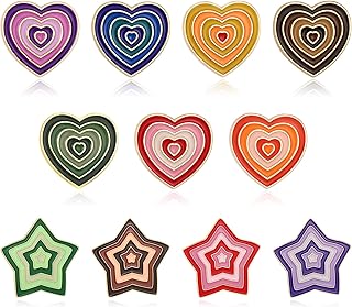Y2k Colorful Heart Enamel Pin Colorful Heart Enamel Pin Cute Kawaii Colorful Heart Pins for Backpacks Pins Set for Jackets Clothes Bag Backpacks Lapel Badge Cartoon Colorful Heart Enamel Backpack Pins