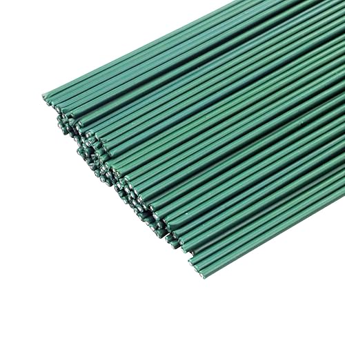 100 unidades de alambre floral de calibre 2 de 16 pulgadas, alambre floral verde oscuro, arreglos florales artificiales, suministros para hacer