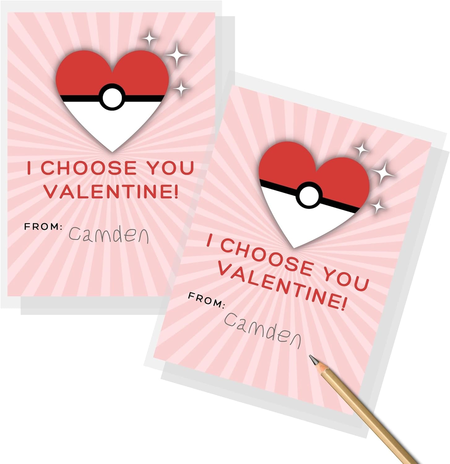 Lashicorn Poke mon Valentine's Pack | 30 Pack of Valentines Cards | Pika Poke Ball Valentines Day | I Chose You Valentine Great to Pair With Poke Mon Cards, Stickers, or Mini Figures