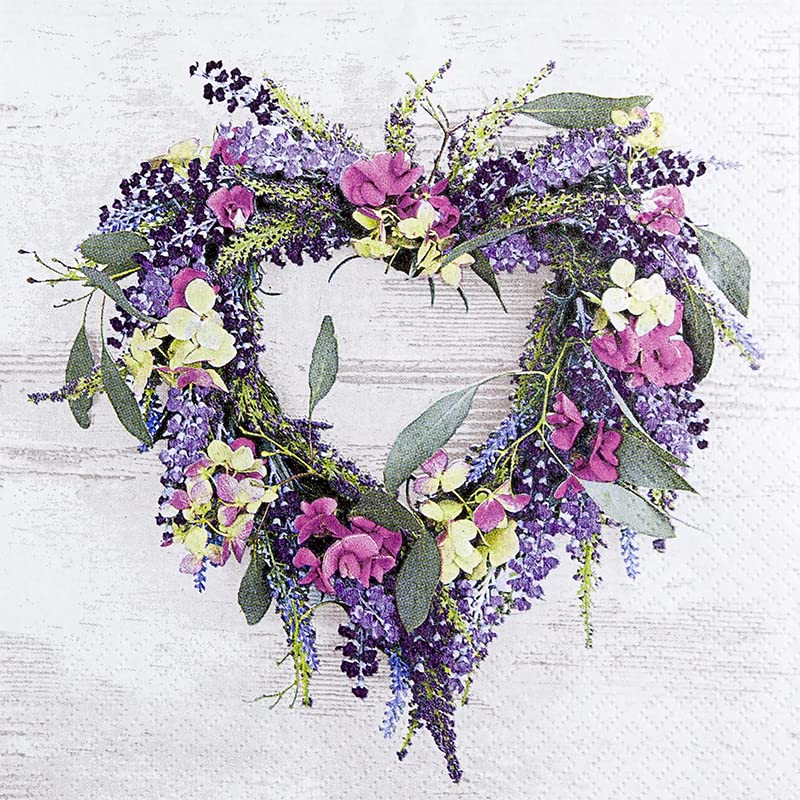 Imagen de 20 servilletas con amor y diseño de corona para decoupage