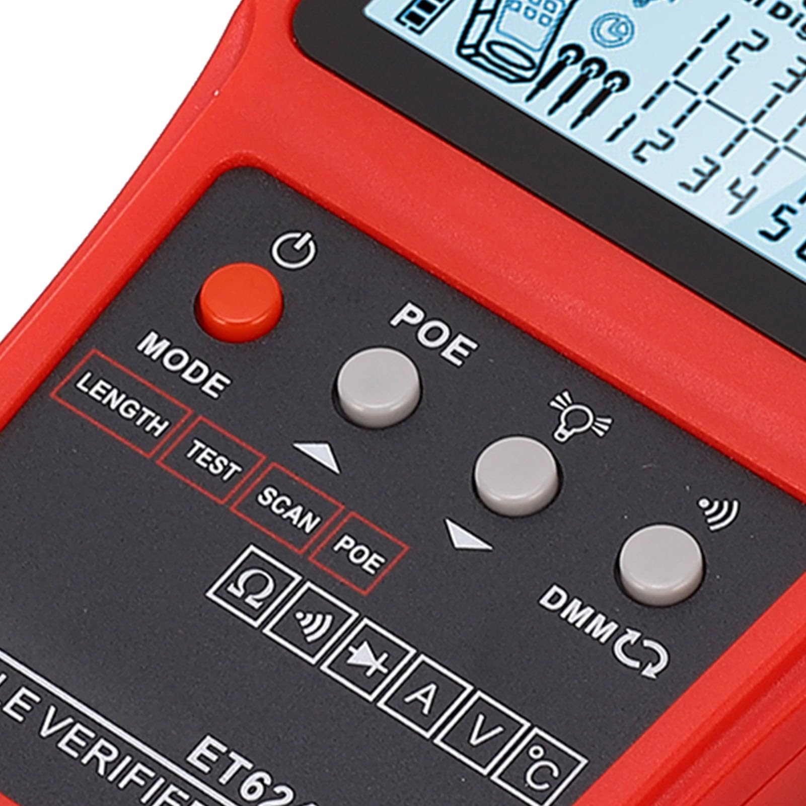 Yinhing Multifunktionaler Wire -Kabeltester mit POE-Prüfung, Digitaler Schaltkreisanalysator mit Eingebauter Batterie für CAT5- und CAT6-Ethernet-Kabel, Spannungsprüfung, Fehlerort und -länge